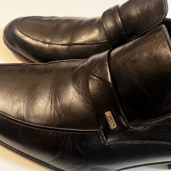 Bally Baltoro Parawet LOGO Style Black Leather Loafers Sz 9US Men Switzerland main image 4